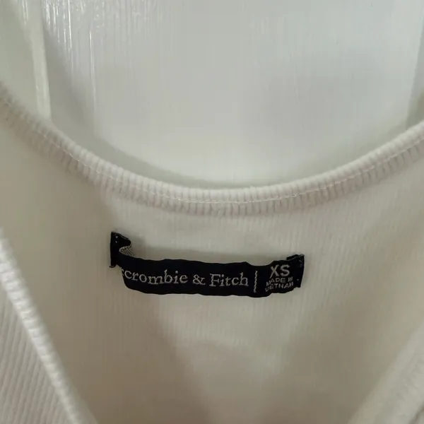 Abercrombie & Fitch White Buttoned Tank Top - Image 2