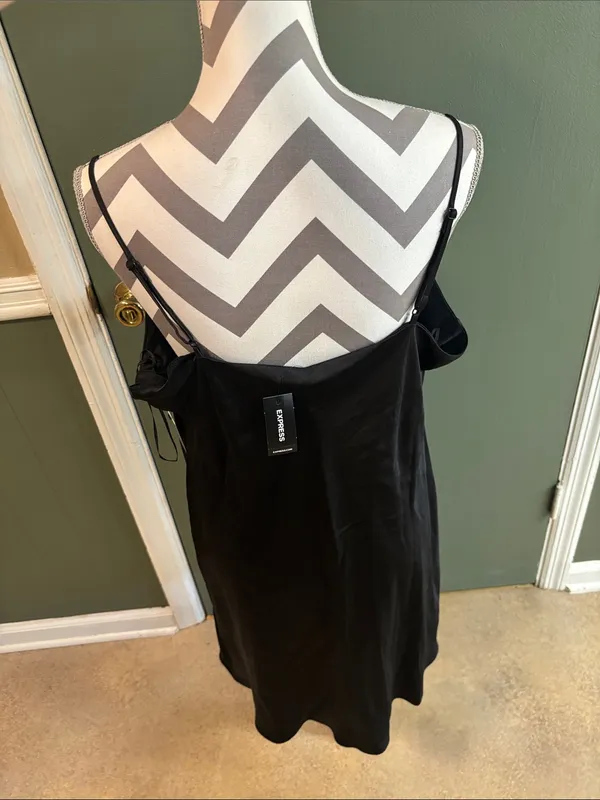 Express Black Strapless Cowl Slip Dress - Image 2