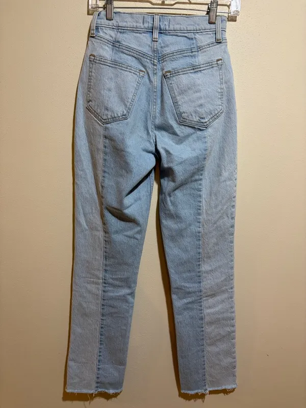 Abercrombie & Fitch Curve Love 90s Straight High Rise Jeans Two Tone 24/00 LONG - Image 10
