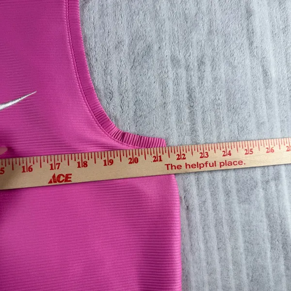 Nike Dri-FIT Sleeveless Golf Polo Top Womens XL Pink Ribbed Athletic Activewear - Image 6