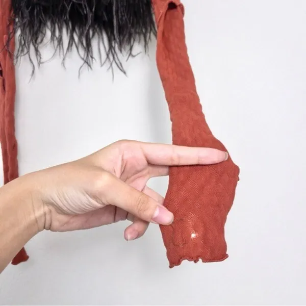 Poster Girl Mira Cutout Top OS Burnt Henna Chocolate Brown Ostrich Feathers Crop - Image 7