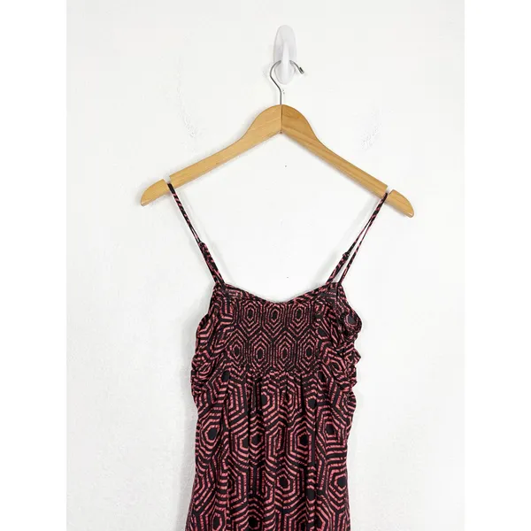 Urban Outfitters Veronica Midi Dress Size XS Ruched Geometric Smocked Back - Image 12