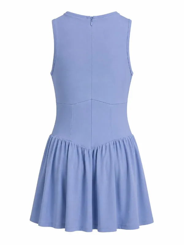 Blue Sleeveless Athletic Tennis Dress Built-In Shorts Women’s L - Image 2