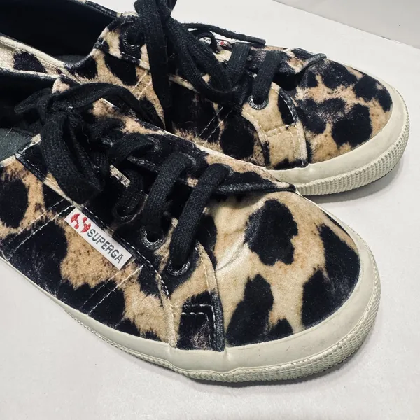 Superga velvet cheetah leopard tennis shoes sneakers womens 7.5/38 - Image 5
