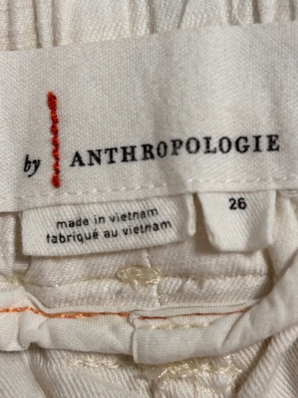 Anthropologie Angela Cropped Cargo Pants Size 26 Ivory utility Cotton Lyocell - Image 8