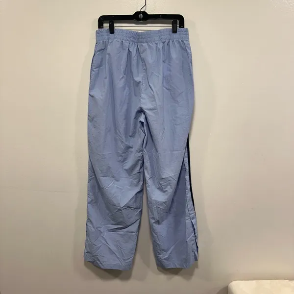 No Boundaries Light Blue Track wind Pants with Black Stripes 90s vintage retro size large! - Image 5