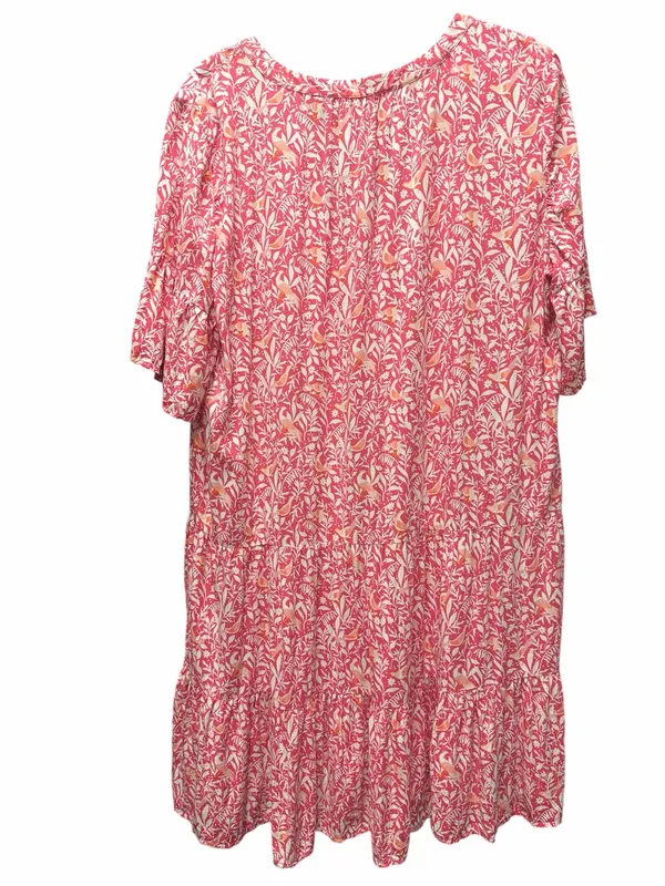 LOFT Pink Floral V-Neck Tiered Mini Dress - Image 2