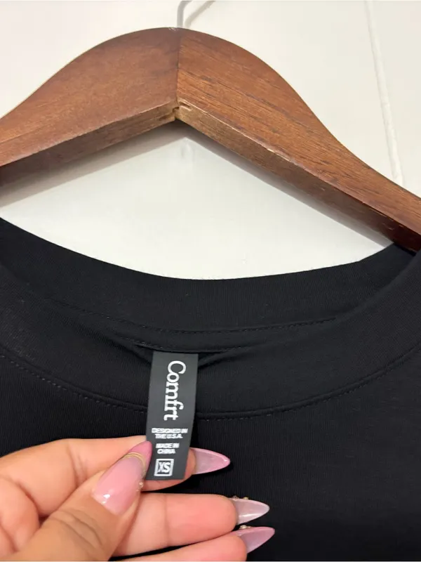 Comfrt Cloud Lounge Long Sleeve Tee Black Size XS Soft Stretch Athleisure - Image 7