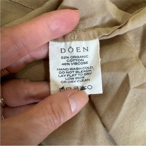 DÔEN Josette Gathered Organic Cotton-blend Voile Mini Dress (driftwood) - Image 7