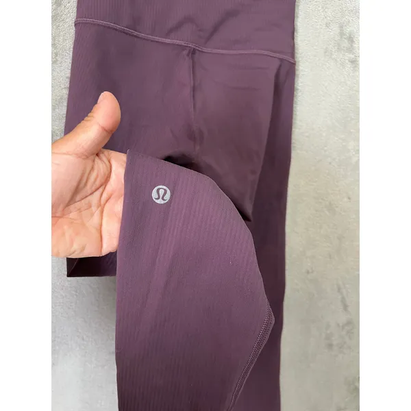 Lululemon Wunder Train High-Rise Ribbed Tight‎ 28" Purple Athleisure Workout 2 - Image 4