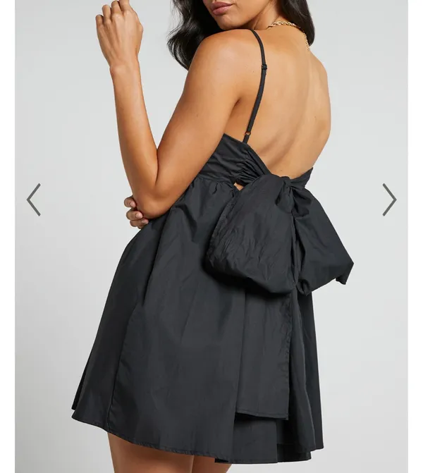 Showpo Black Mini Dress With Bow - Image 6