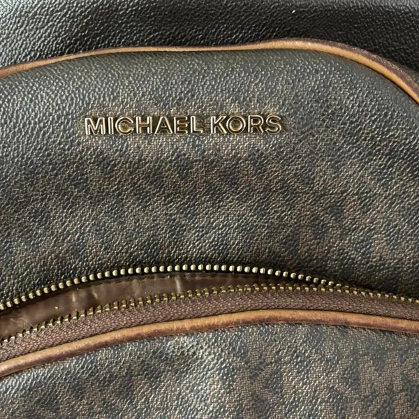 Michael‎ Kors brown monogram backpack purse with gold hardware - Image 6