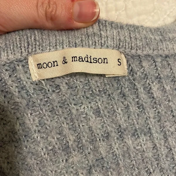 Moon & Madison Periwinkle Light Blue Knit Sweater - Image 2