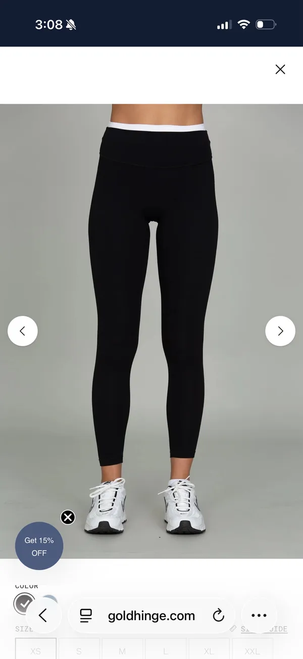 Gold Hinge Black Double Layer StrydeForm Leggings Set - Image 4