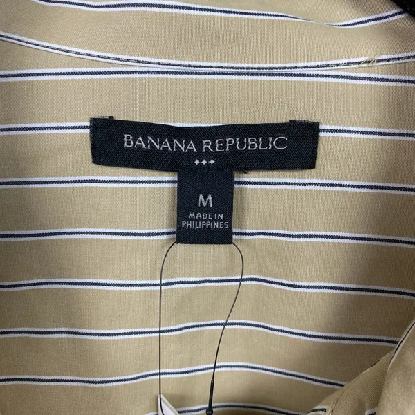 Banana Republic Neutral Stripe Long Sleeve Oversized Button Up Blouse Sz.M NWT - Image 9