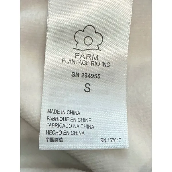 FARM Rio Mixed Scarves Sweatshirt Sun Appliqué Oversized Pullover S Art to Wear - Image 7