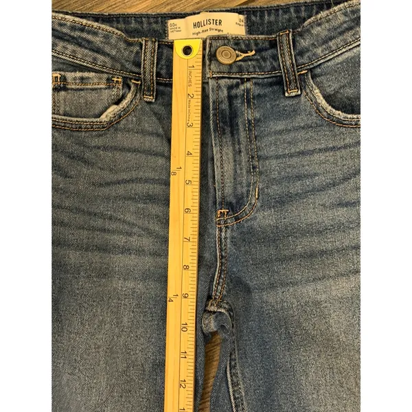 Hollister High-Rise Straight Leg Jeans Mid Rise 24/00 (24x29) Stretch Whiskering - Image 6