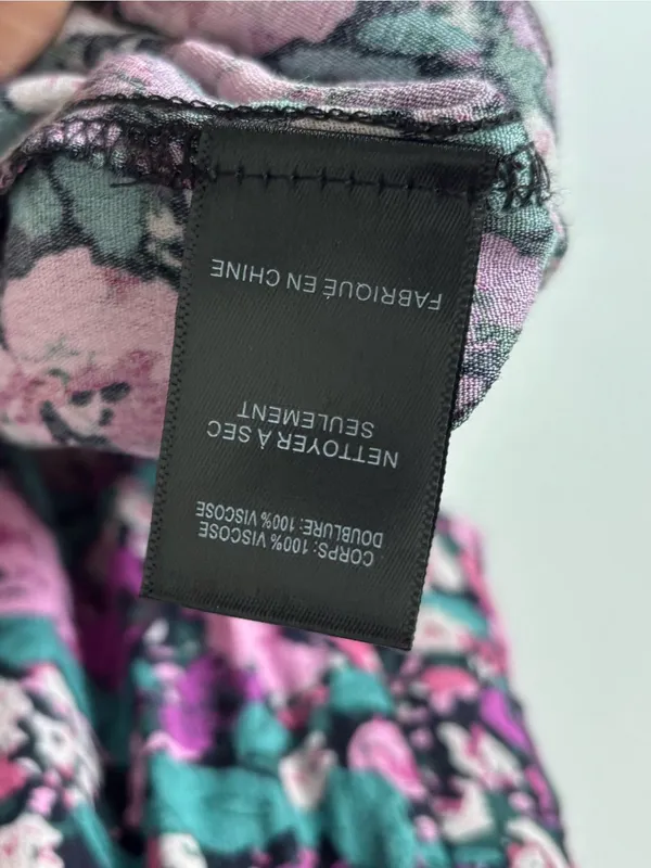 ASTR the Label Teal Purple Floral Puff Sleeve Midi Dress Ruched Slit Prairie - Image 14