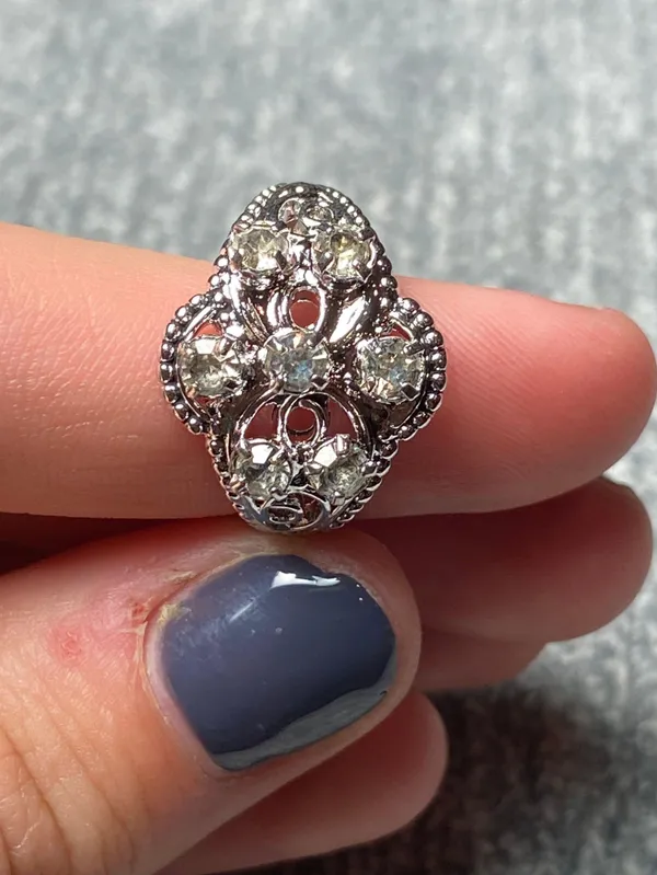 Zirconium Ring Sz. 5 Silver - Image 4