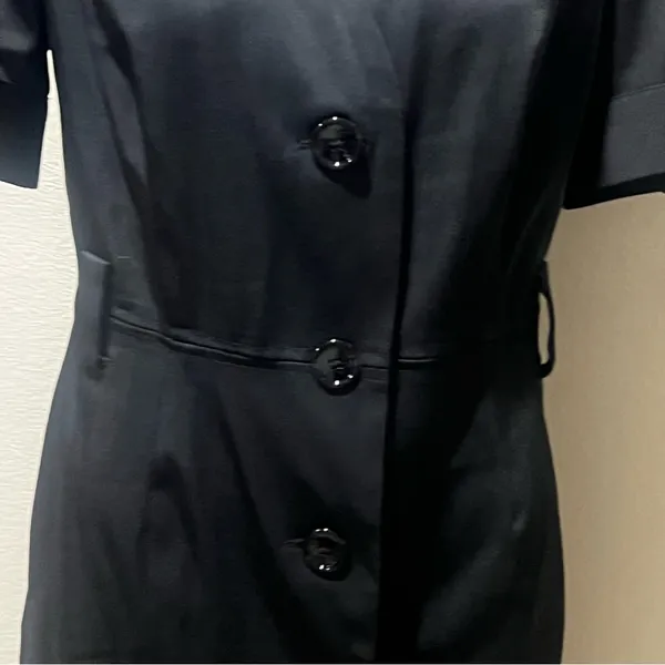 Zara basic black short sleeve button up dress - Image 3