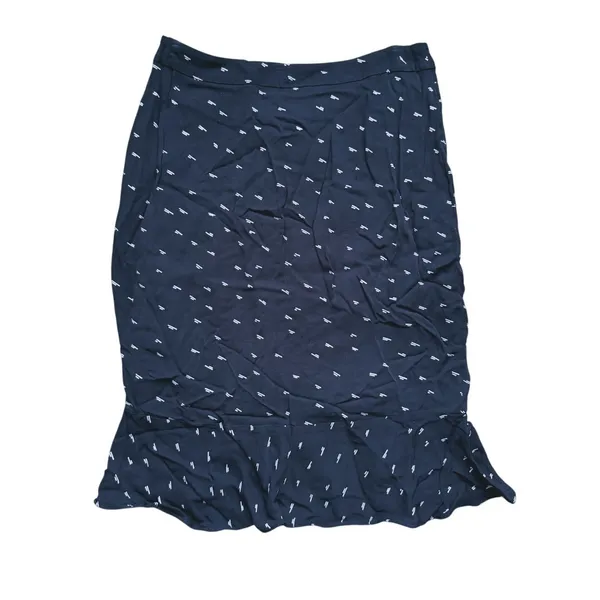 Jigsaw Chiffon Polka Dot Dash Ruffle Midi Skirt Size 4 Black Preppy Quiet Luxury - Image 3