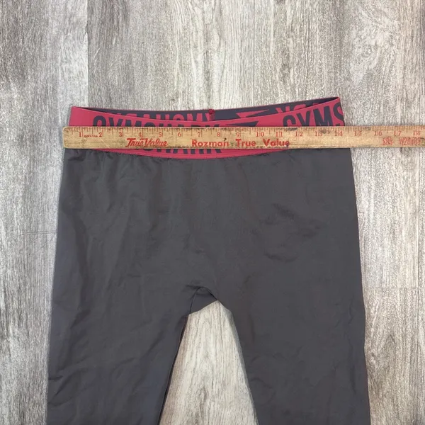 Gymshark Womens‎ Seamless High Rise Leggings Gray Burgundy Logo Waistband Medium - Image 4