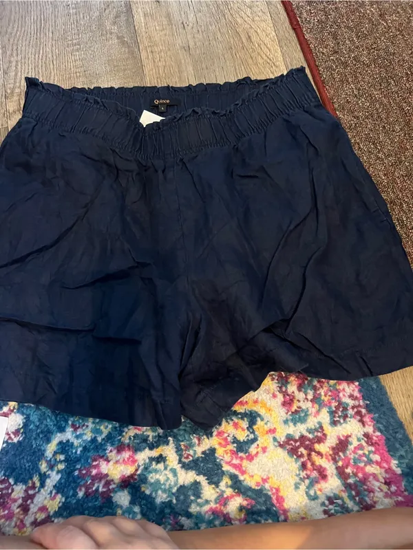 Quince Navy Women's Elastic Waist Shorts - Image 3