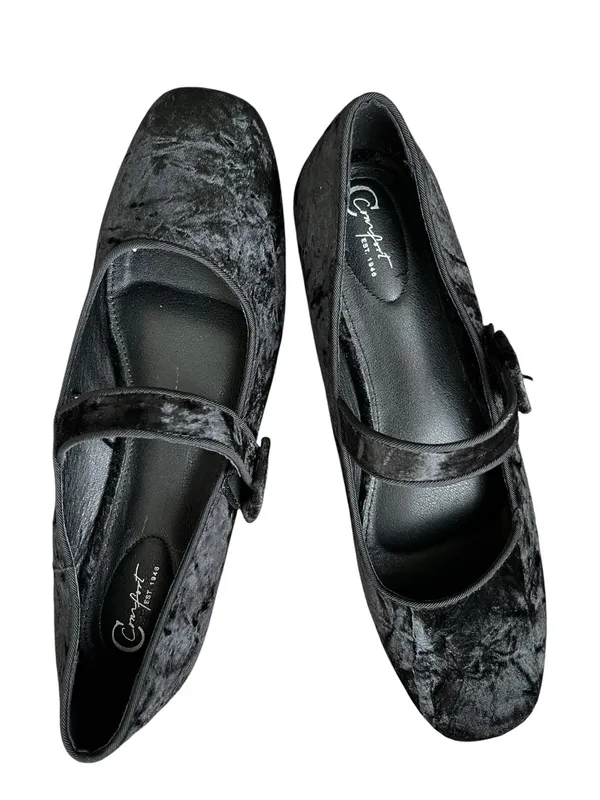 C Comfort Est 1946 Velvet Mary Jane Ballet Flats in Black - Image 3