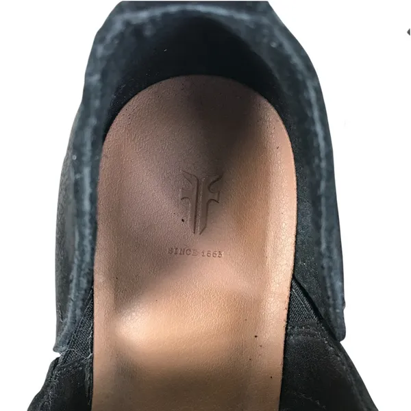 FRYE Rowen Slip-On Cut-Out Leather Ankle Boots Women 8 Black Western Versatile - Image 10