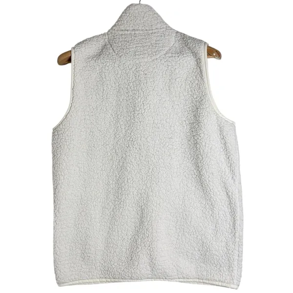 Aerie Soft Ivory/Cream Full Zip Sherpa Longline Vest size S - Image 3