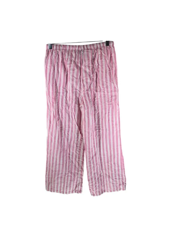 Felina Womens Pajama Pants Pull On Drawstring Striped Pink White M - Image 2