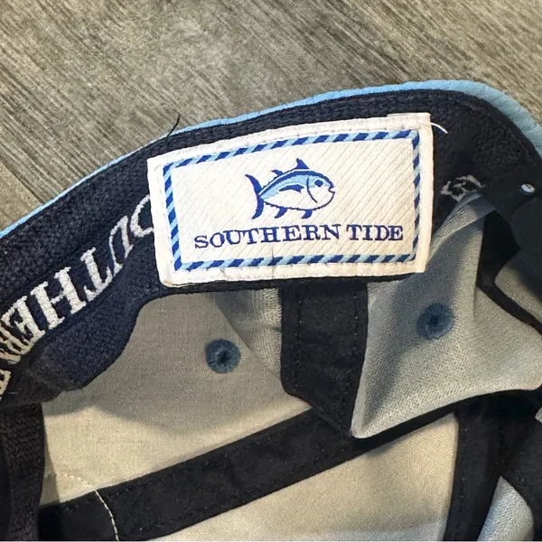 Southern Tide Baseball Cap Rubber Logo Light Coastal Blue Hat Unisex - Image 4