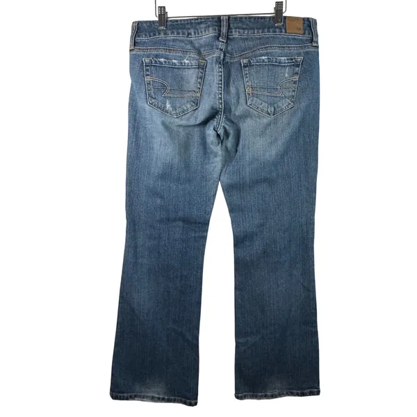 American Eagle Favorite Boyfriend Jeans Stretch Blue Low Rise‎ 8S 8 Short Y2K - Image 2