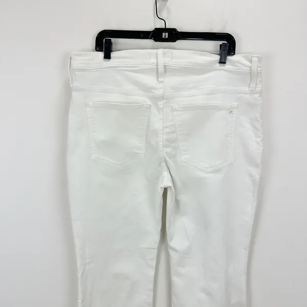 Madewell Kick Out Crop Jeans Pure White Stretch Mid Rise Flare NI961 US 33 NWT - Image 11