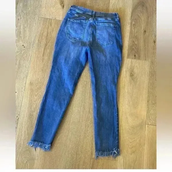 Free People Great Heights Fringe Frayed Hem Denim Skinny Jeans‎ Size 29 Boho - Image 6