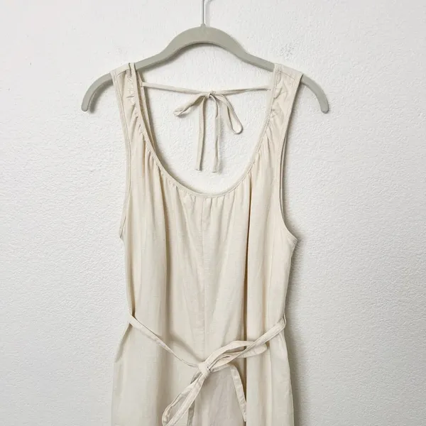 [Urban Outfitters] Cream Linen Blend Open Back Sleeveless Palmer Jumpsuit Sz XS - Image 5