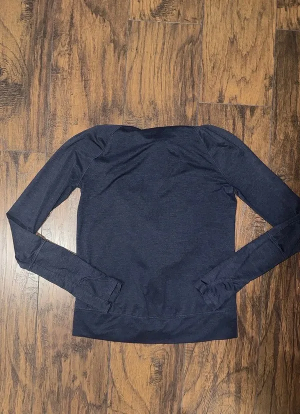 Athleta Performance Full Zip Hooded Athletic Jacket Womens Extra Small Navy Blue - Image 5