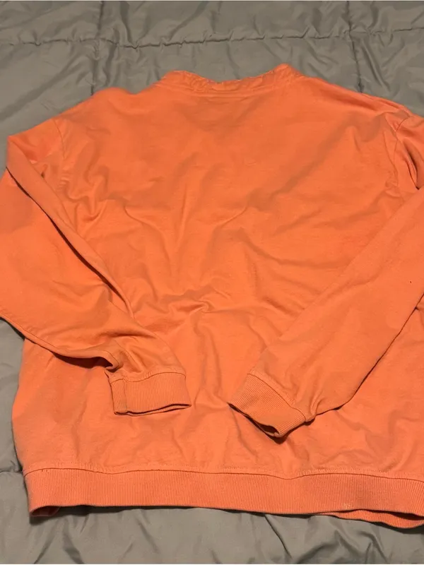 Vintage Style Faded Orange Kauai Hawaii Palm Tree Hooded Sweatshirt (S) - Image 3
