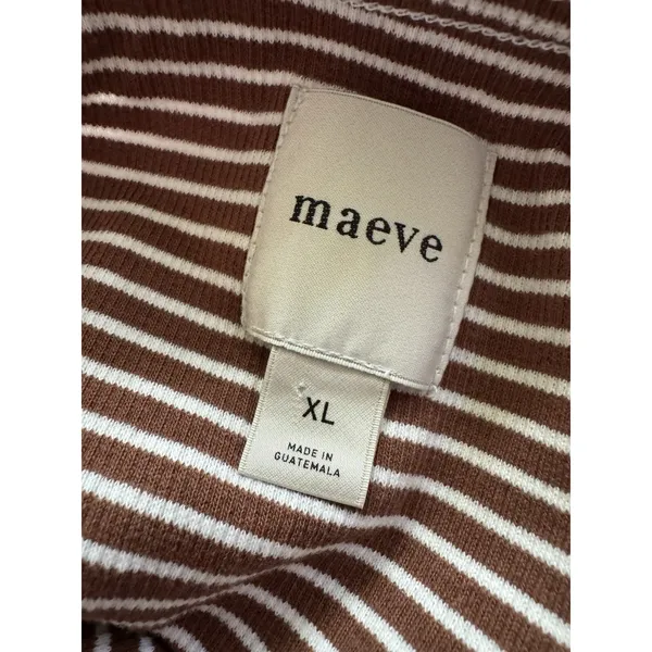Anthropologie Maeve Dorrie Ruffled Cami Tank Top Size XL Brown White - Image 5