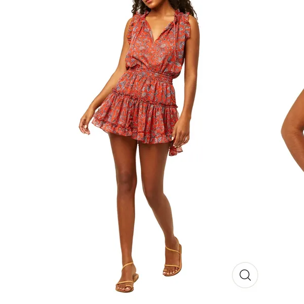 Misa Los Angeles Red Paisley Mini Dress - Image 2