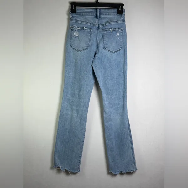 Vervet Flying Monkey Women High Rise Straight Jean Sz 23x29 Distressed Cropped Raw Hem - Image 4