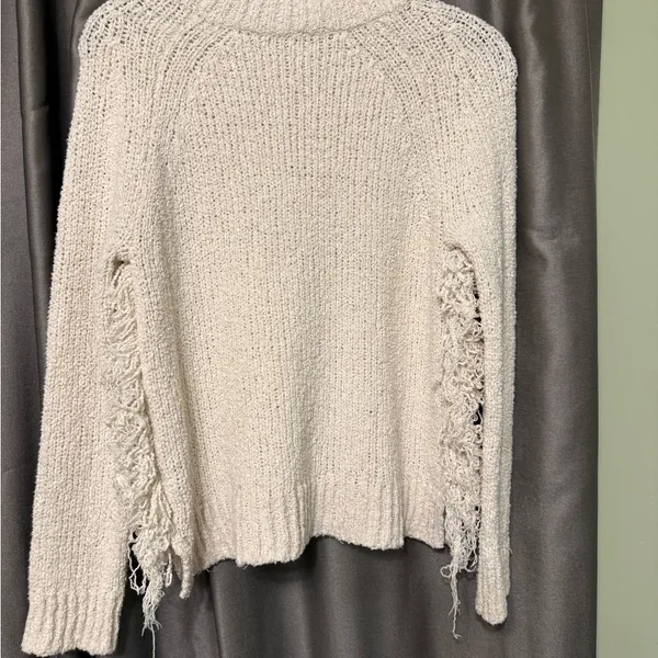 Madewell Ivory Fringe Detail Sweater - Image 4