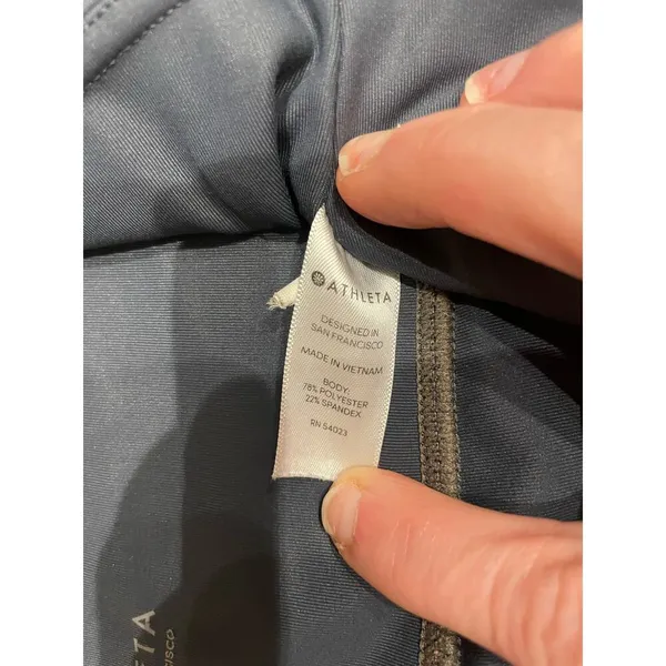Athleta High Rise Shine Leggings Steel Blue Compression Yoga Workout Pants,M - Image 6