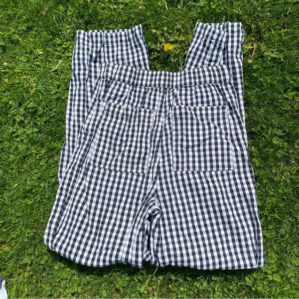 Nordstrom Straight Leg Pants In Black- White Gingham - Image 4