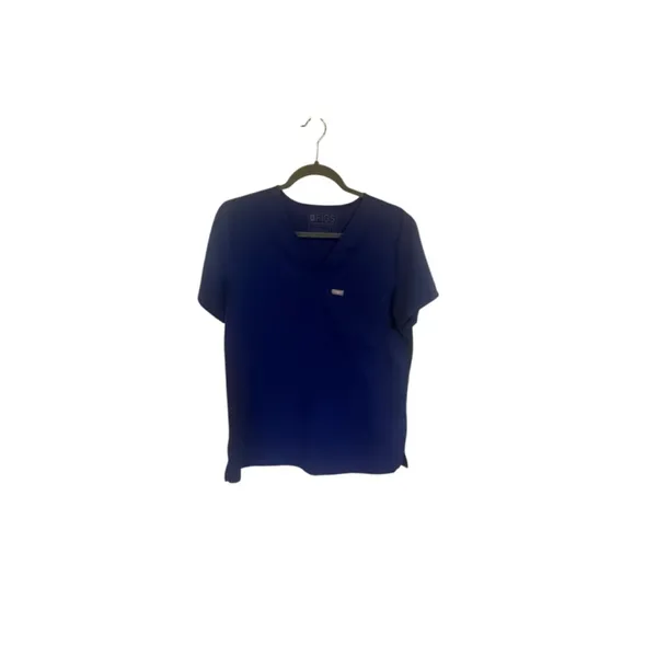 Women's FIGS Blue Short Sleeve V-Neck Scrub Top M - Image 4