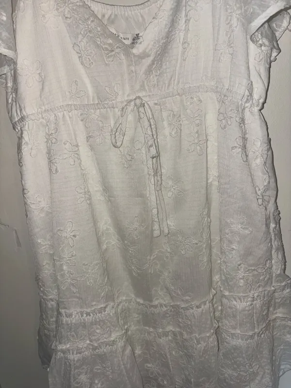 Altar'd State White Flutter-Sleeve Mini Dress - Image 3
