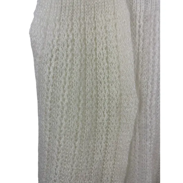 VTG Women’s Ivory Knit Open Front Sweater Vest Textured Lightweight Gradmacore S - Image 3
