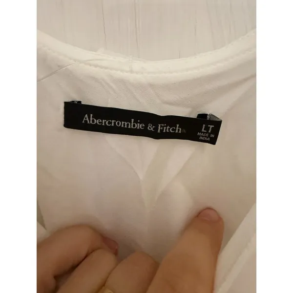 Abercrombie and Fitch White Ruffle Slip Asymmetrical Dress Size Large TALL NWT - Image 7