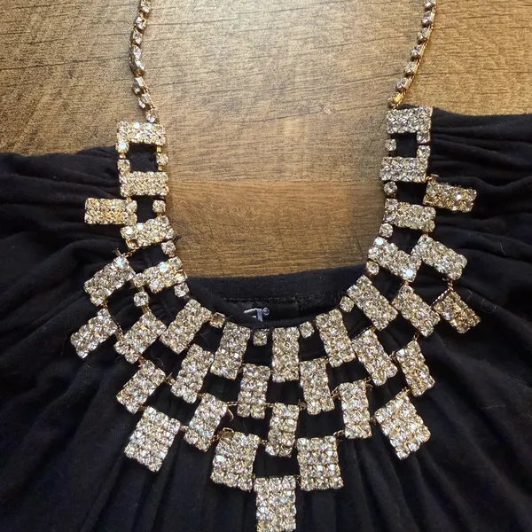 ELA Black Rhinestone Neck Halter Top Shirt Women Size M Medium - Image 9