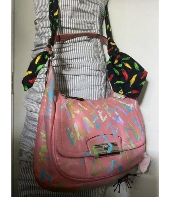 Coach w hand customized by me w applique street ar - Image 8
